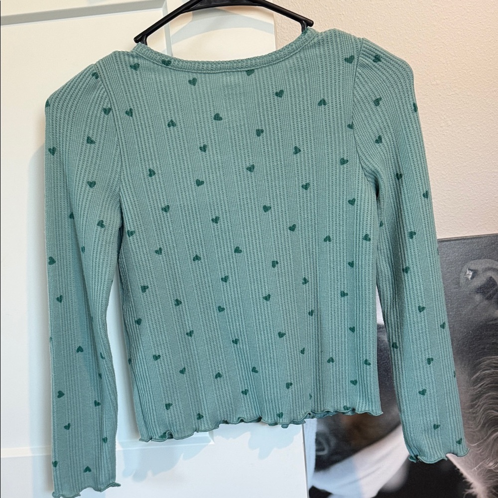 Cat & Jack Teal Heart Long Sleeve Tee - Picture 3 of 4